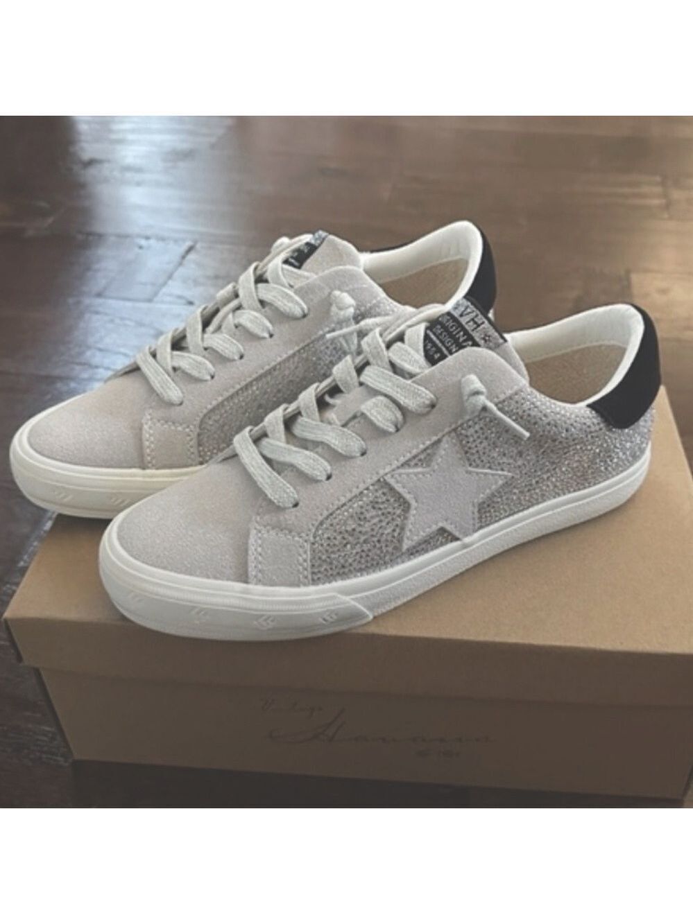 Vintage Havana rhinestone sneaker-size 7.5-grey/silver-brand new - Picture 4 of 15